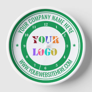 Logo de l'entreprise personnalisée et horloge mura