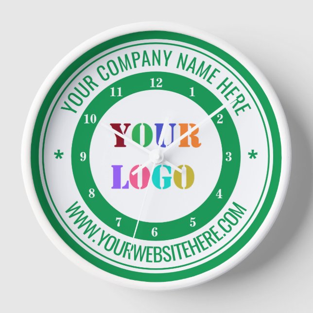 Logo de l'entreprise personnalisée et horloge mura (Recto)