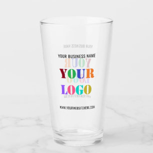 Logo de l'entreprise personnalisée et verre commer