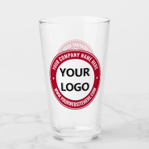 Logo de l'entreprise personnalisée et verre texte
