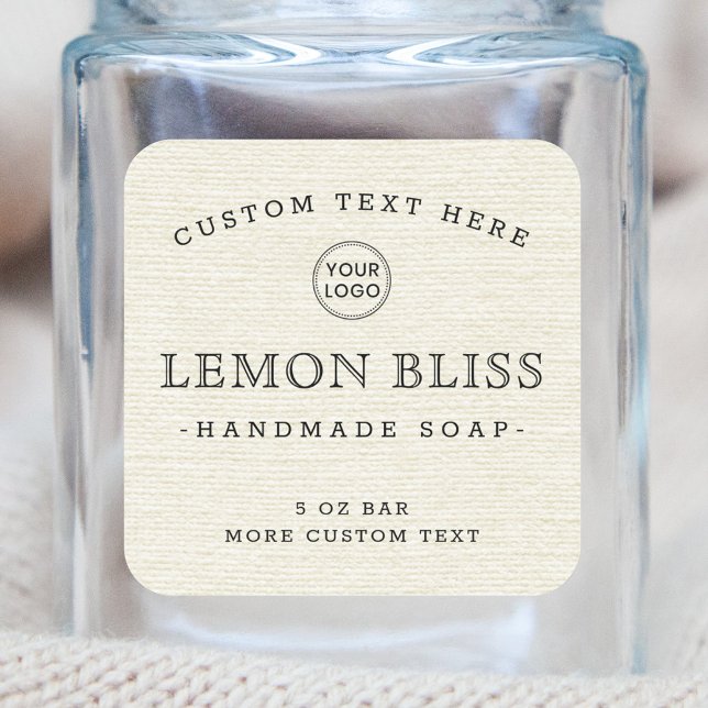 Logo de lin crème blanc cassé étiquettes de produi (Créateur téléchargé)