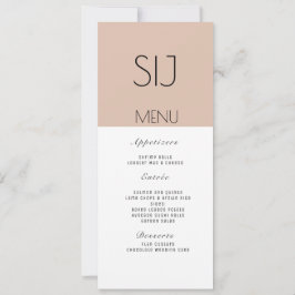Logo de mariage simple bloc de couleur menu de dîn