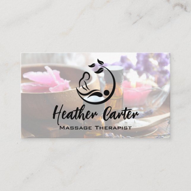 Logo de massage | Spa Huiles Salines Carte de visi (Devant)