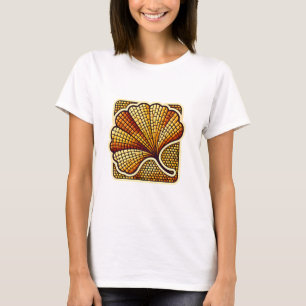 Logo de Mosaïque Rétro du T-shirt Ginkgo Leaf