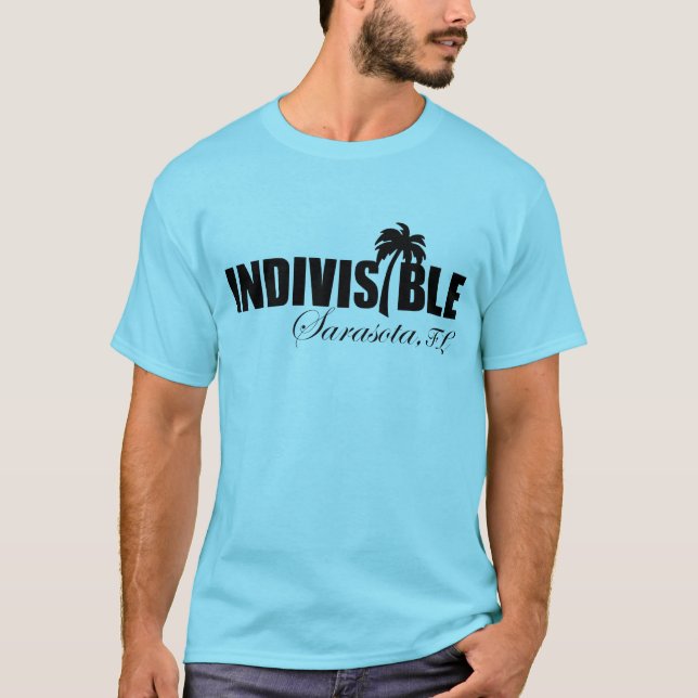 Logo de noir du T-shirt des hommes indivisibles de (Devant)