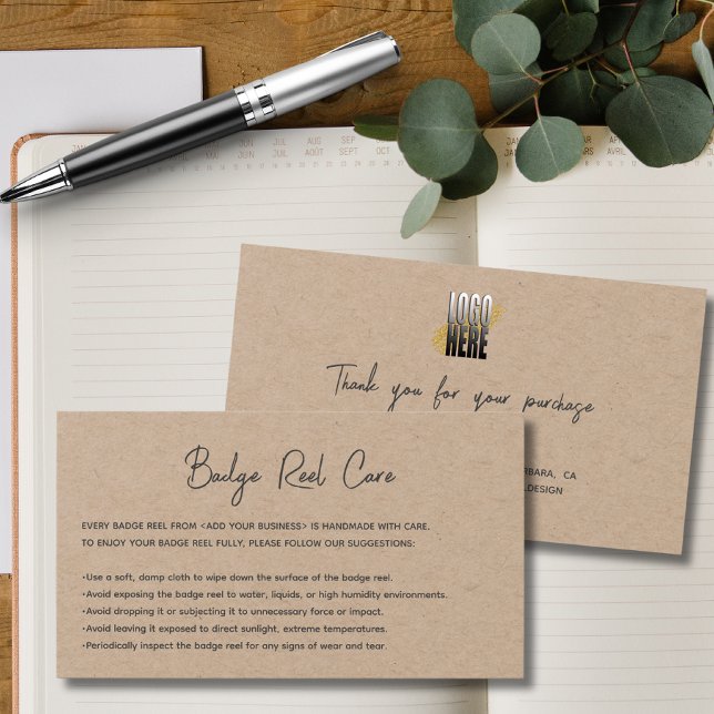 Logo de papier Kraft moderne Badge Reel Care (Créateur téléchargé)