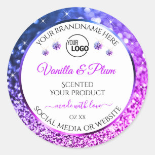 Logo de Parties scintillant rose violet Étiquettes