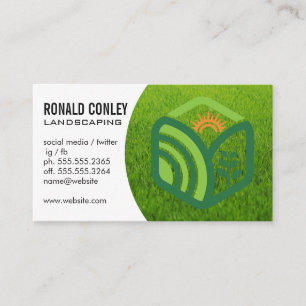 Logo de paysage   Carte de visite de tondeuse de p