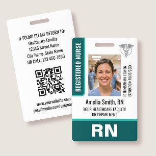Logo de photo de badge d'identification d'infirmiè