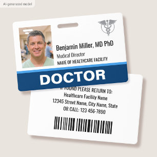 Logo de photo de badge d'identité de docteur infir