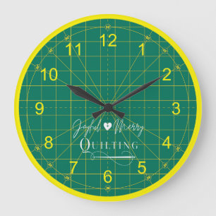 Logo de Quilter Green Cutting Mat Round Horloge