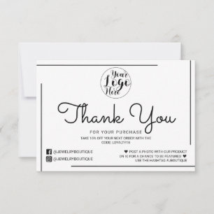 Logo de script de bordure noir blanc Client Merci