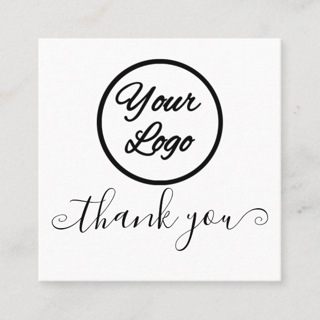 Logo de script simple et chic Carte de remerciemen (Devant)
