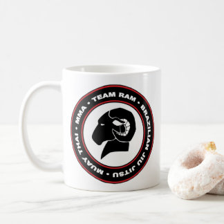 Logo de tasse de café de RAM, noir et rouge