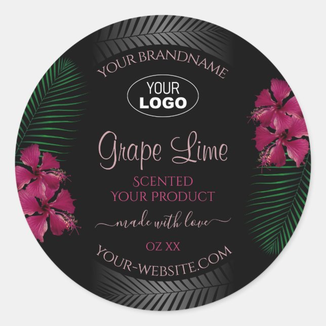 Logo de vin Étiquette de produit noir Red Hawaiian (Devant)