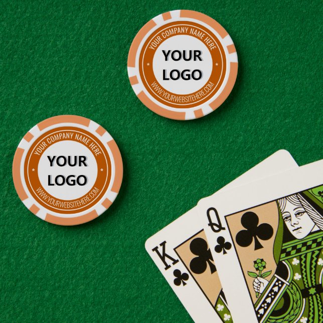 Logo de votre entreprise et jetons de poker de tex (Table de poker (double))