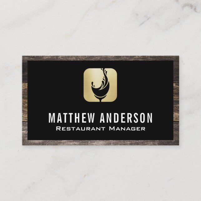 Logo d'éclaboussure en verre de vin | Carte de vis (Devant)