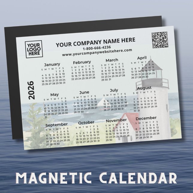 Logo d'entreprise 2026 Magnet Calendrier du phare  (Créateur téléchargé)