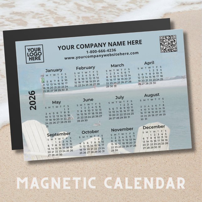Logo d'entreprise 2026 Magnet Calendrier QR Beach (Créateur téléchargé)