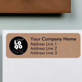 Logo d'entreprise Brown Kraft Étiquettes d'adresse