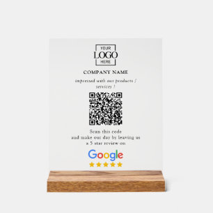 Logo d'entreprise de code QR de critiques Google p