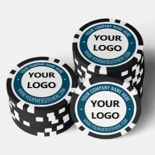 Logo d'entreprise de marque et jetons de poker de
