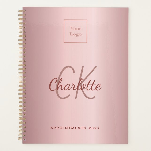 Logo d'entreprise en monogramme rose (Devant)