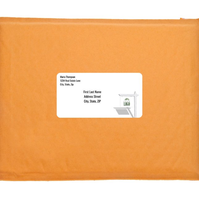 Logo d'entreprise Étiquette de adresse simple (Real Estate Agent Custom Labels)