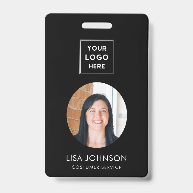 Logo d'entreprise moderne Code QR Noir Badge d'éta (Avant)