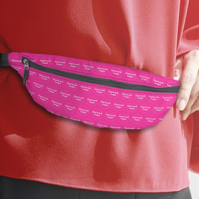 Logo d'entreprise Motif sans couture sur Pink Fann (Business logo seamless pattern on pink fanny pack)
