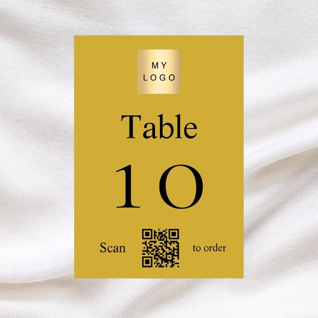 Logo d'entreprise noir or QR code numéro de table (Créateur téléchargé)