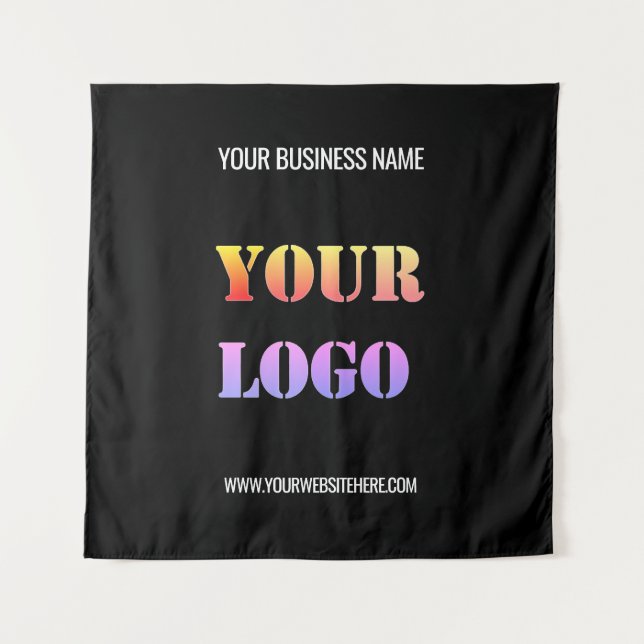 Logo d'entreprise personnalisé et tapisserie promo (Devant (Horizontal))