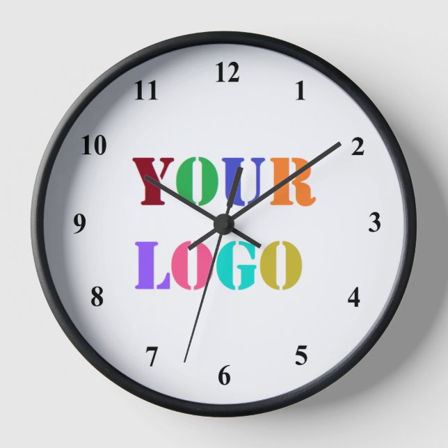 Logo d'entreprise personnalisé Votre horloge mural (Recto)