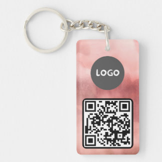 Logo d'entreprise rose Rose défraîchi et code QR