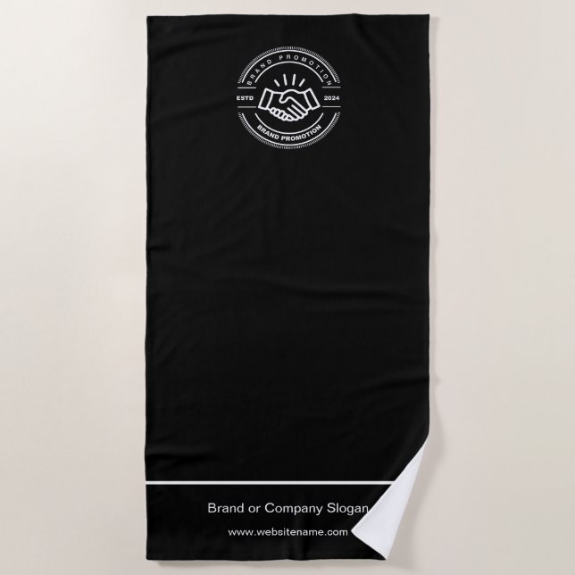 Logo d'entreprise | Serviette de plage minimaliste (Devant)