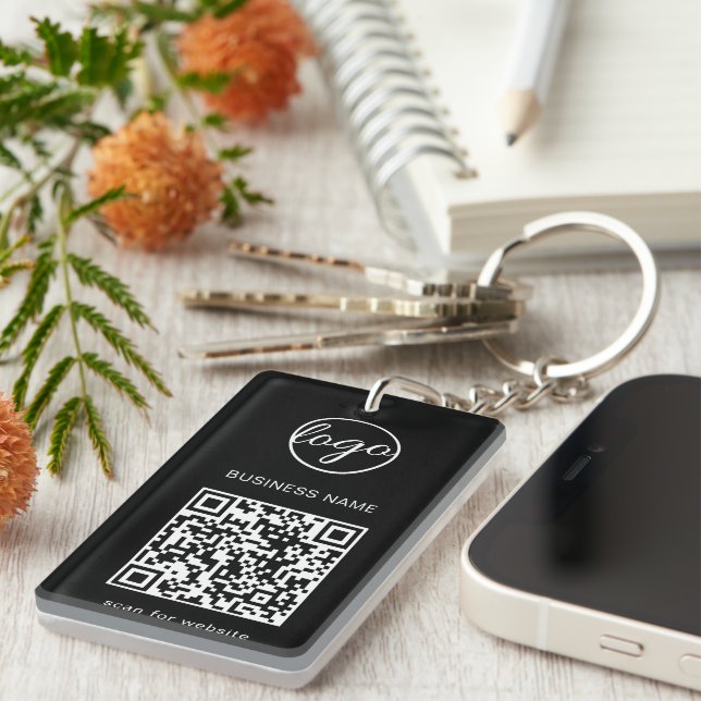 Logo d'entreprise simple Code QR noir (Devant droit)
