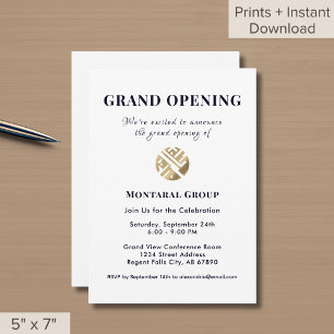 Logo d'entreprise simple Grand Invitation d'ouvert