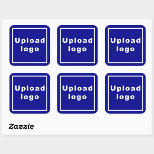 Logo d'entreprise sur Sticker Carré bleu