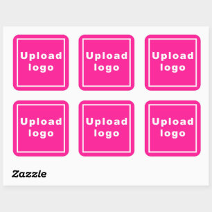 Logo d'entreprise sur Sticker Carré rose