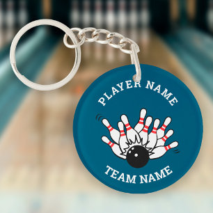 Logo d'équipe de bowling personnalisé   Porte-clés