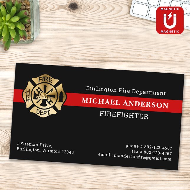 Logo der Abteilung für einfache Feuerwehr für Feue Magnetische Visitenkarte (Von Creator hochgeladen)