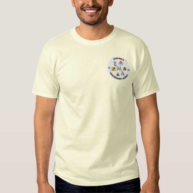 Logo der Agentur für Notfallmanagement Besticktes T-Shirt (Vorderseite)