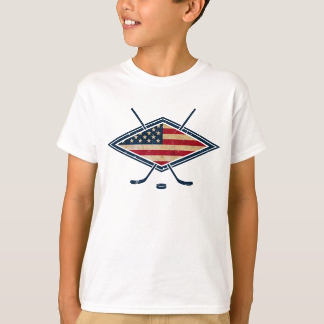 Logo der American Hockey Flag T-Shirt (Vorderseite)