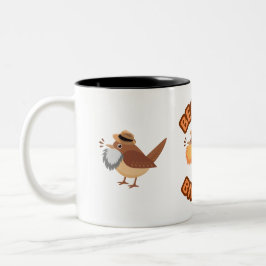 Logo der bärtigen Vogelbeobachtung und Bartvögel Zweifarbige Tasse