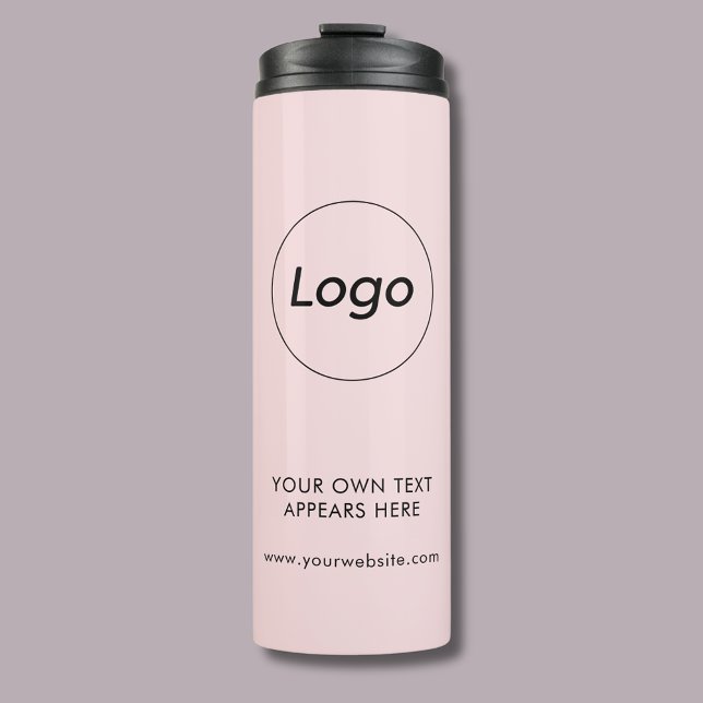 Logo der beruflichen Unternehmung Pink Thermosbecher (Custom professional logo branded thermal tumble bottle.  Add your own business details.)