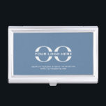 Logo der Blue Corporate Company Visitenkarten Dose<br><div class="desc">Behalt deine Visitenkarten, organisiert und leicht zugänglich mit dieser stilvollen Visitenkartenverpackung mit Firmenlogo. Das Gehäuse ist mit einer eleganten blau-rauchfarbenen Farbpalette versehen und zeigt auf der Vorderseite das Firmenlogo. Dieser aus hochwertigen Materialien gefertigte Fall bietet einen dauerhaften Schutz für Ihre Karten und sorgt dafür, dass sie in unberührtem Zustand bleibe...</div>