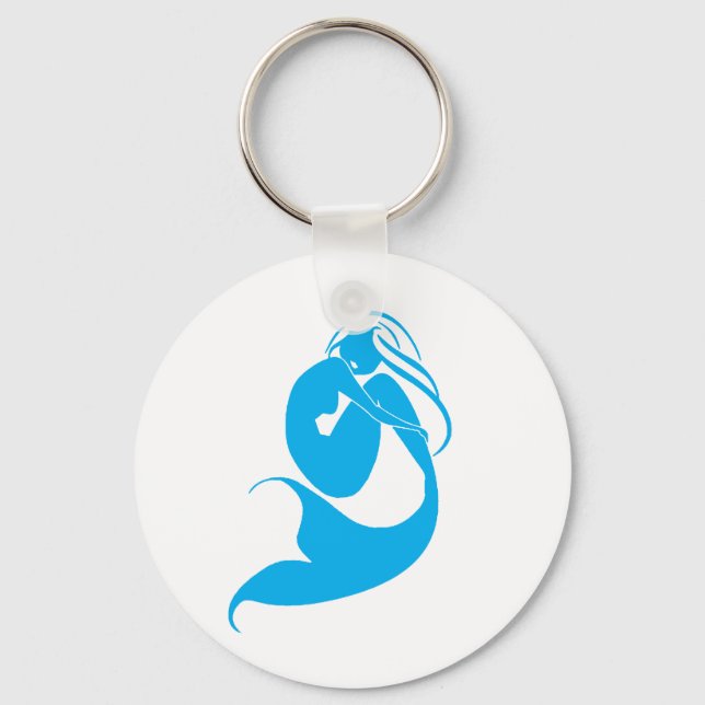 Logo der Blue Mermaid-Silhouette Schlüsselanhänger (Vorderseite)