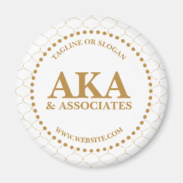 Logo der Business Monogram White Gold Trellis Magnet