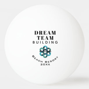 Logo der Dream Team Gebäude Company Tischtennisball