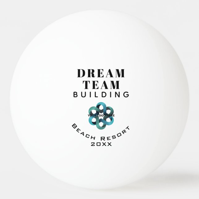 Logo der Dream Team Gebäude Company Tischtennisball (Vorderseite)